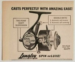 1958 Print Ad Langley Spin-Deluxe Model &quot;830&quot; Fishing Reels San Diego,CA - $9.43