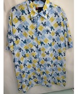 Diesel Men Hawaiian Shirt XL Rooster All Over Print Button Up Lightweight - $39.57