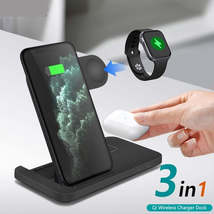 3-In-1 Charging Dock - 15w Qi Wireless Charger Stand - £29.02 GBP