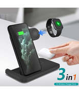 3-In-1 Charging Dock - 15w Qi Wireless Charger Stand - £28.96 GBP