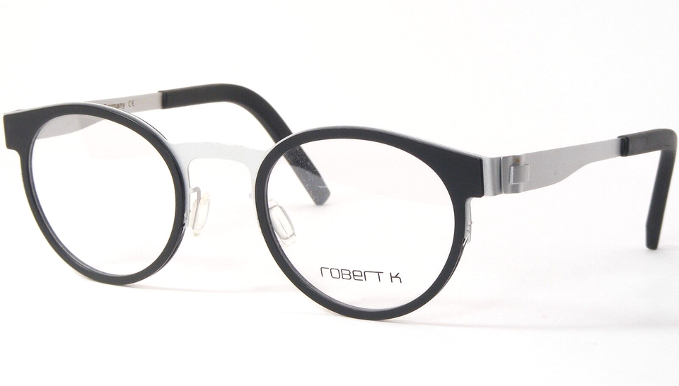 eye Society Robert K Edge Matt Black /Silver UNIQUE RARE EYEGLASSES 45-1... - $117.80