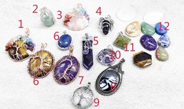 Gemstone Pendant Jewelry life of tree  drop oval point disc round focal agate ti - $8.90