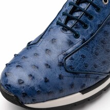 Hand painted genuine ostrich quill Sneaker Shoes Scanno Antique Navy image 4