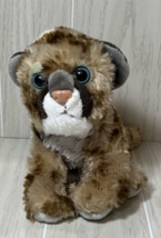 Wild Republic K&amp;M Plush Baby Cougar Tiger Cat brown stripes gray ears blue eyes - £5.17 GBP