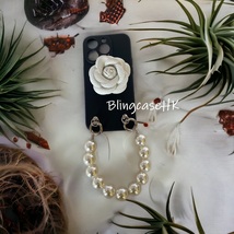 Flower Holder Stand Pearl Chain Strap Case For Samsung S 21 22 23 24 Plus Ultra - $29.00