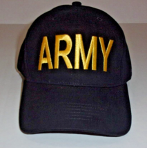 NEW UNITED STATES ARMY GOLD &amp; BLACK EMBROIDERED ARMY CAP ADJUSTABLE SIZE - $21.92