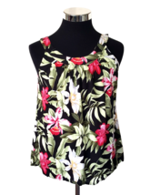 Hibiscus Collection Hawaii Sleeveless Blouse Juniors XX Large Multicolor Floral - £14.80 GBP