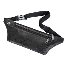 Fashion Mini Fanny Pack For Men Retro PU Leather Phone Pouch Crossbody Solid Fan - £10.00 GBP