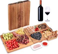 Acacia Charcuterie Boards, Wood Cheese Board Cheese Platter, Large Wooden - £22.72 GBP
