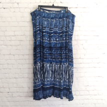 Le Mieux Studio Skirt Womens One Size Blue Geometric Crinkle Drawstring ... - $24.99