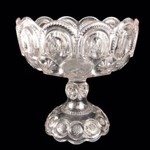 Moon &amp; Star Adams Glass 8 1/4&quot; Footed Compote Bowl Antique Victorian EAPG S4 - £37.36 GBP