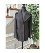 Calvin Klein Women&#39;s Black Polyester Long Sleeve Button Casual Long Coat... - $54.45