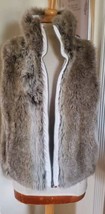 Reversible Weatherproof Garment Co Vest Women&#39;s Medium Faux Fur White Gray Mint! - £23.23 GBP