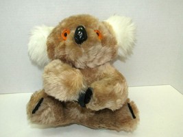 Vintage Interpur Plush Stuffed Koala Hugging Animal Toy Made In Korea Orange Eye - $17.82