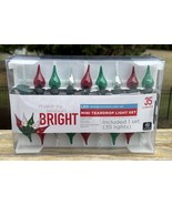 CHRISTMAS SEASON RED CLEAR GREEN TWINKLE MINI FLAME TIP STRING LIGHTS 35... - £23.85 GBP