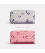 NWT Coach Long Zip Around Wallet With Cherry/Blueberry Print - $179.00