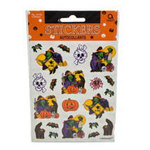 VINTAGE AMSCAN HALLOWEEN STICKERS NEW SEALED WITCH PUMPKIN CAT SKULL 4 S... - $14.25