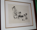 Norman Rockwell Dog&#39;s Bath Lithograph Framed Autographed Numbered 1/315 - $1,064.24