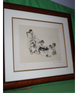 Norman Rockwell Dog&#39;s Bath Lithograph Framed Autographed Numbered 1/315 - £835.14 GBP