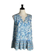Lilly Pulitzer Gramercy Top Womens M Blue Lobster Print Beach Resort Flowy - $572.81 MXN