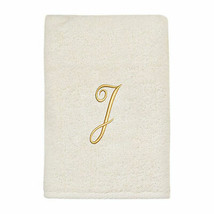 Avanti Towels, Monogram Initial Script Ivory and Gold 16″ x 30″ Hand Towel - £11.93 GBP