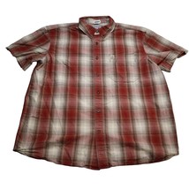 Carhartt Shirt Mens 2XL Orange Plaid Short Sleeve Button Up Relaxed Fit - £14.18 GBP