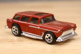 Metal Toy Car Hotwheels Main Line 50&#39;s Favorites Chevy Nomad Red Retool ... - £10.21 GBP