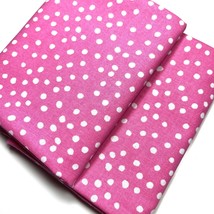Polka Dot Fabric Fat Quarter 2 Pack White Dots Pink 100% Cotton Quilting Sewing - £4.39 GBP