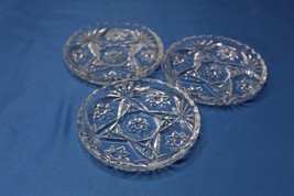 Vintage 1960s Anchor Hocking Cut Glass Coasters Set of 3 Early American ... - £5.90 GBP