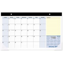 2024 AT-A-GLANCE QuickNotes 17.75&quot; x 11&quot; Monthly Desk Pad Calendar Blue/Yellow - £27.17 GBP