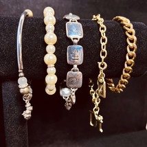 Lot Of 5 Silver Tone/Gold Tone Bracelets (3799) - $20.00