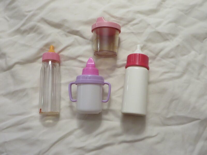 Primary image for Lot of 4 Doll Bottles and Sippy Cups EUC