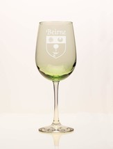 Beirne Irish Coat of Arms Green Wine Glass - £53.39 GBP