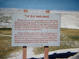1955 Badlands Monument Road Sign South Dakota Red-Border Kodachrome 35mm Slide - £4.29 GBP