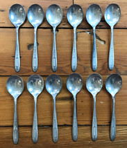 Set Lot 12 Vtg Antique Oneida Silverplate Sane Community Plate Soup Spoons - £783.13 GBP
