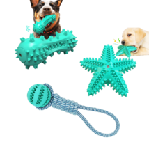 3 Pack Squeaky Toothbrush &amp; Cotton Rope Ball Dog Toys - £38.70 GBP