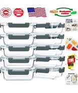 Borosilicate Glass Meal Prep Containers with Airtight Snap-Lock Lids - 1... - $111.89 CAD