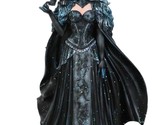 arge Gothic Necromancy Black Dragon Witch Dark Queen In Long Gown Statue - $84.99