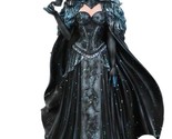 arge Gothic Necromancy Black Dragon Witch Dark Queen In Long Gown Statue - £66.38 GBP