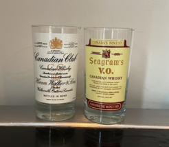 Canadian Club Whisky &amp; Seagram&#39;s V.O. Vintage glasses set of 2 - £17.38 GBP