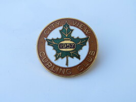 Vintage Curling Club Pin - City View Curling Club (Nepean) - Stamped Pin - £11.99 GBP