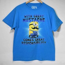 XL Despicable Me 2 T Shirt Blue Great Mustache Great Responsibility 0222! - £15.79 GBP