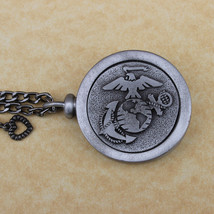 Pewter Keepsake Memory Charm Cremation Urn with Chain - Marines - £79.67 GBP