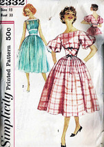 Teen&#39;s DRESS Vintage 1950&#39;s Simplicity Pattern 2332 Size 13 - £11.79 GBP