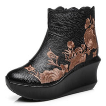 Classic Embroidered Women Boots Autumn Winter Ankle Boots Fashion Shoes Woman Ge - £78.35 GBP