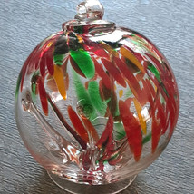 Hanging Glass Ball 4&quot; Diameter &quot;Autumn Tree&quot; Witch Ball (1) GB3 - $16.93