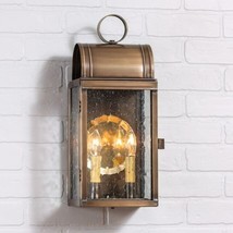 Town Lattice Outdoor Wall Light in Solid Weathered Brass - £263.74 GBP