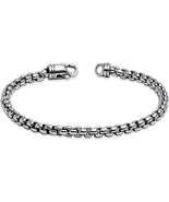 Italian 925 Sterling Silver Men’s Box Chain Bracelet – Square Rolo Link - €80,06 EUR