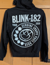 Tultex Blink 182 Genuine Crappy Punk Rock Tour 2016 Size XS Black Hoodie... - $34.82