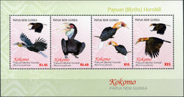 Papua New Guinea. 2016. Kokomo - Papuan Hornbill (MNH OG) Miniature Sheet - £25.85 GBP